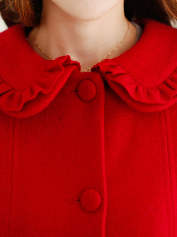 Red peter pan collar on sale coat