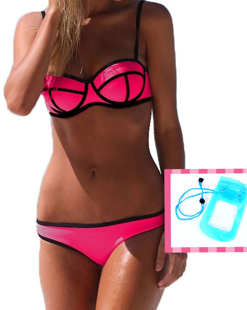 StellarChic Neoprene Bikini Swimsuit with FREE Waterproof iPhone