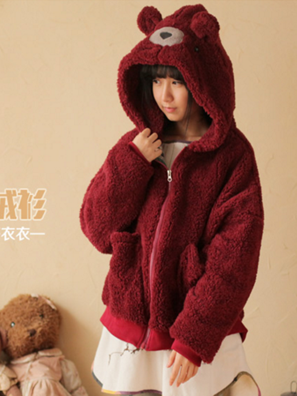 TEDDY BEAR telrad HOODIE in red