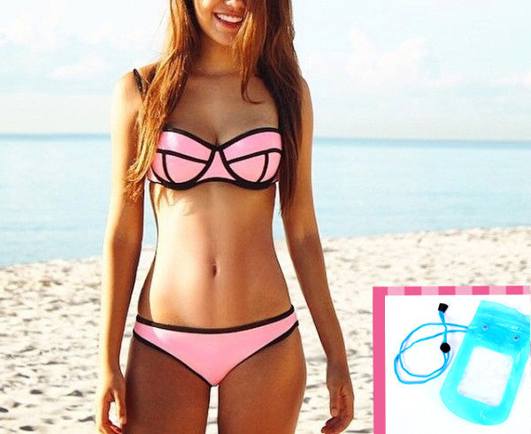 StellarChic Neoprene Bikini Swimsuit with FREE Waterproof iPhone